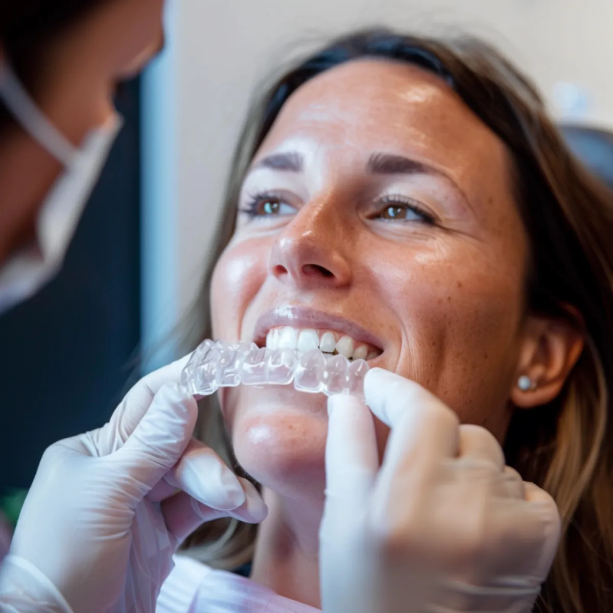 Un profesional sanitario con guantes sostiene una jeringa mientras atiende a un paciente en un entorno clínico.